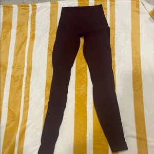 Lululemon Athletica High-Waisted Leggings - burgundy
